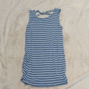 Loveappella Blue and White Striped Tank Top
